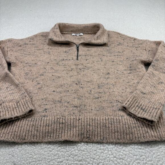 MADEWELL Half Zip Wool Blend Knit Sweater Size M Heathered Pink Popover Pullover - Picture 3 of 9